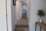 Downstairs hallway to master on left bedroom 2 straight ahead